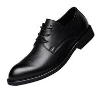 Dress Formal Shoes for Men's Spanish Leather Outdoor Non Slip Block Heel Anti-Slip Slip Resistant Shoe for Business Office Party Wedding Fashion Lace Up Breathable(Negro,7 UK)