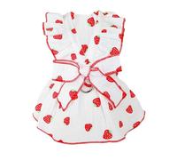 Dress Harness For Small Dogs - Breathable Polyester Material, Floral Styles Girl Puppy Dress, Back Buckle Featuring Drawstring Bow Tie | Summer Thin Vest For Cats Pomeranian Bichon Frise
