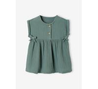 Dress in Cotton Gauze for Babies green medium solid
