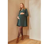 Dress in Printed Cotton Gauze, Maternity & Nursing Special dark green