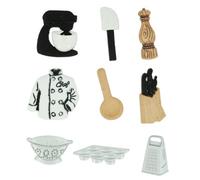 Dress it Up Button The Master Chef 25 x 12-27 x 26 mm 9 pcs. Multicolour, Multi-Colour, 10 x 8 x 1 cm
