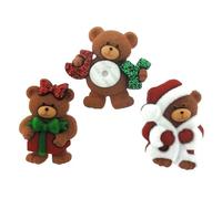 Dress It Up Shaped Novelty Buttons A Beary Merry Christmas - per Pack