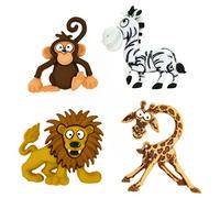 Dress it Up Silly Safari Button, Plastic, Multi-Colour, 4-Piece