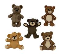 Dress it Up "Stuffed With Love Button, Plastic, Multi-Colour, 20 x 23-27 X18 mm, 5-Piece