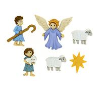 Dress It Up The Good Shepherd Button Collection - Christmas & Holiday Buttons Embellishments - Seasonal Buttons for Sewing, Crafting, Quilting, Scrapbooking - Shepherds, Angel, Sheep, Star Buttons