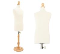 Dress Mannequin, Male Body Dress Form with Stand and Support Rod Teaching Fixable Elegant Versatile Miniature Sewing Mannequin Torso for Display Design Sewing