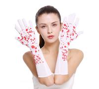 DRESS ME UP - BB-018-bloody gloves women's gloves white blood blood spatter horror zombie nurse killer