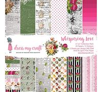 DRESS MY CRAFT/CRAFTER'S 3PL LVE PAPR PAD6 WHSPR, Whispering Love, 12 Designs/2 Each, One Size