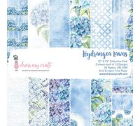 DRESS MY CRAFT/CRAFTER'S 3PL PAPR PAD12, Hydrangea Lawns, 12 Designs/2 Each, One Size