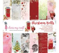 Dress My Craft Single-Sided Paper Pad 12"X12" 24/Pkg-Christmas Bells, 12 Designs/2 Each