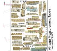 Dress My Craft Transfer Me Sheet A4-Vintage Measurement Tapes