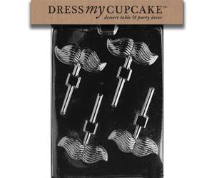 Dress My Cupcake DMCD025 Chocolate Candy Mould, Moustache Lollipop
