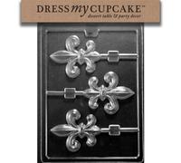 Dress My Cupcake DMCD097 Chocolate Candy Mold, Fleur-De-Lis Lollipop