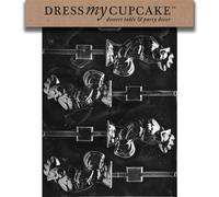 Dress My Cupcake DMCE071 Chocolate Candy Mold, Rooster Lollipop, Easter