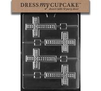 Dress My Cupcake DMCR061SET Chocolate Candy Mold, Cross Lollipop, Set of 6