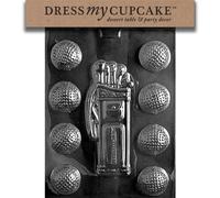 Dress My Cupcake DMCS028 Chocolate Candy Mold, Golf, Caddy, Balls