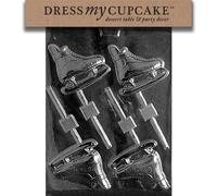 Dress My Cupcake DMCS033 Chocolate Candy Mold, Ice Skates Lollipop