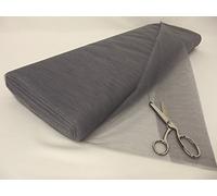 Dress Net 100% Polyester Tulle Fabric Material - Grey, Sample 10cm x 10cm