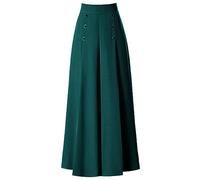 Dress Pants for Women Business Casual Tall and Summer High Waist Loose Slim Middle Aged Women's Pants Nine Points Culottes Casual Swing Pants Womens Casual Pants Petite (Green, XXXXXL)
