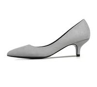 Dress Shoes for Women Pointed Toe Suede Leather Comfortable Cute Womens Heels for Party Wedding Casual Grey 6.5 UK