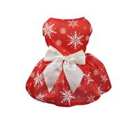 Dress Snowflakes for Female Christmas Vest Big Sweet Bow Puppy- Cats Small Dog Holiday New Year Dog Dress Costume for Kids