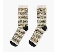 Dress Socks The COMPLETE Bayeux Tapestry Novelty Fancy Crazy Pattern Crew Casual for Men Women