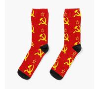 Dress Socks USSR Hammer and Sickle CCCP retro Russian Soviet Flag Novelty Fancy Crazy Pattern Crew Casual for Men Women