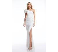Dress The Population Aubrielle 3D Flower Mermaid Gown Plain In White White L