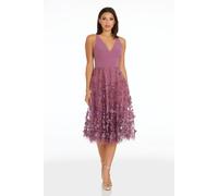Dress The Population Darleen Plunging Neckline Dress In Purple Purple S