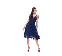 Dress the Population Women's Alicia Sleeveless Plunging Fit and Flare Midi Dress