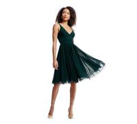 Dress the Population Women's Alicia Sleeveless Plunging Fit and Flare Midi Dress