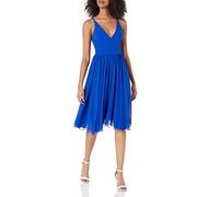 Dress the Population Women's Alicia Sleeveless Plunging Fit and Flare Midi Dress