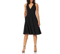 Dress the Population Women's Catalina Solid Sleeveless Fit & Flare Midi Dress, Black, X-Small
