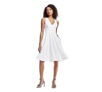 Dress the Population Women's Catalina Solid Sleeveless Fit & Flare Midi Dress, White, Large