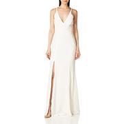 Dress the Population Women's Iris Crepe Side Slit Gown - - XX-Large Off-White
