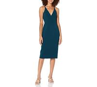 Dress the Population Women's Lyla Solid Sleeveless Fitted Midi Sheath Dress Dress