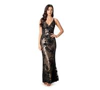 Dress the Population Women's Sharon Bodycon Maxi Dress Special Occasion, Brushed Gold Multi, M