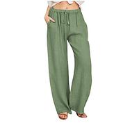 Dress Trousers for Women Football Sport Stylish Elastic Regular Fit Cropped High Waisted Basic Flattering Strip Plaid Business (Green,L)