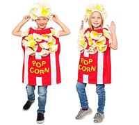 Dress Up America 1052-M/L Fun Kernel Boys and Girls Popcorn Costume for Kids Unisex, Multi-Color, 8-12 Years