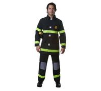 Dress Up America Adult Black Fire Fighter Costume, Black, X-Large (Waist 48-52 Inch, Height 5'6 inch-6'4 inch Feet)