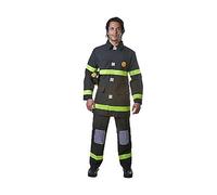 Dress Up America Adult Fire Fighter Costume - Unisex Fireman Hero Outfit | Realistic Firefighter Jumpsuit - Suitable for Career Days, Theatre Productions, Fancy Dress Parties and Halloween Fun
