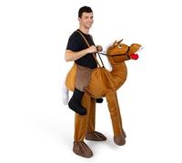 Dress Up America ADULTS Ride A Horse Costume for Adults - Western Cowboy Horse Costume - Plush Animal Horse Riding Jumpsuit Costume for Men