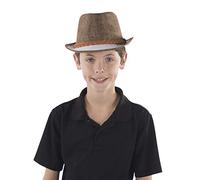 Dress Up America Baby Boys' Brown Fedora with White Brim Hat, One Size