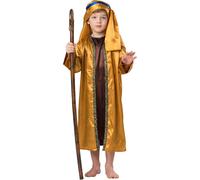 Dress Up America Biblical Costume Set For Kids - Brown and Gold Shepherds Dress
