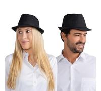 Dress Up America Black Fedora Hat Adults(Size: One Size)