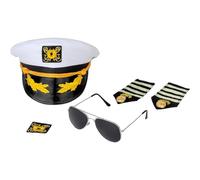 Dress Up America Captain Costume Set - Yacht Captain Accessory Kit - Boat Captain Set for Adults