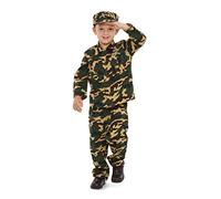 Dress Up America Deluxe Army Solider Costume For Kids, boys, Black, 3-4 Years (Waist: 66-71, Height: 91-99 cm)
