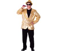 Dress Up America Fully Lined Sequin Jacket for Adult - Beautiful Dress Up Set for Role Play Gold