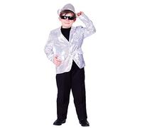 Dress Up America Fully Lined Silver Sequin Jacket for Kids - Beautiful Dress Up Set for Role Play