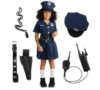 Dress Up America Girl's Police Officer Costume Sassy Police Officer Dress - Beautiful Dress Up Set for Role Play